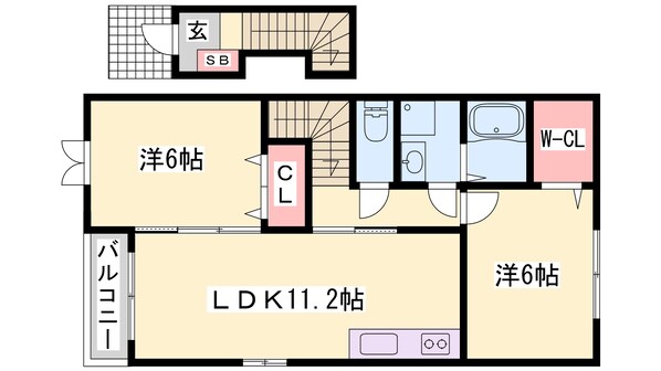 尾上の松駅 徒歩35分 2階の物件間取画像